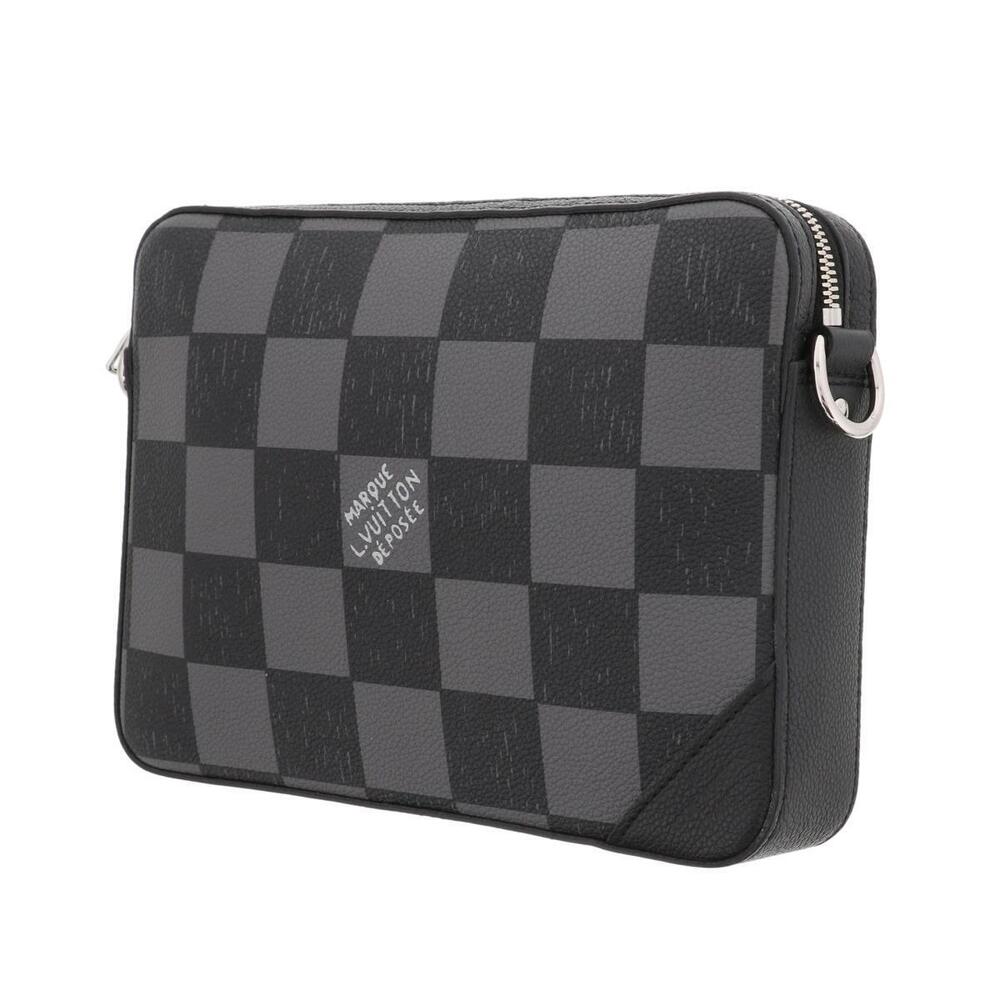 LOUIS VUITTON Trio Messenger Shoulder Bag Damier Black Leather - Picture 2 of 6
